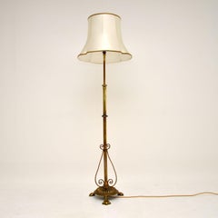 Antike antike Stehlampe aus massivem Messing Rise & Fall
