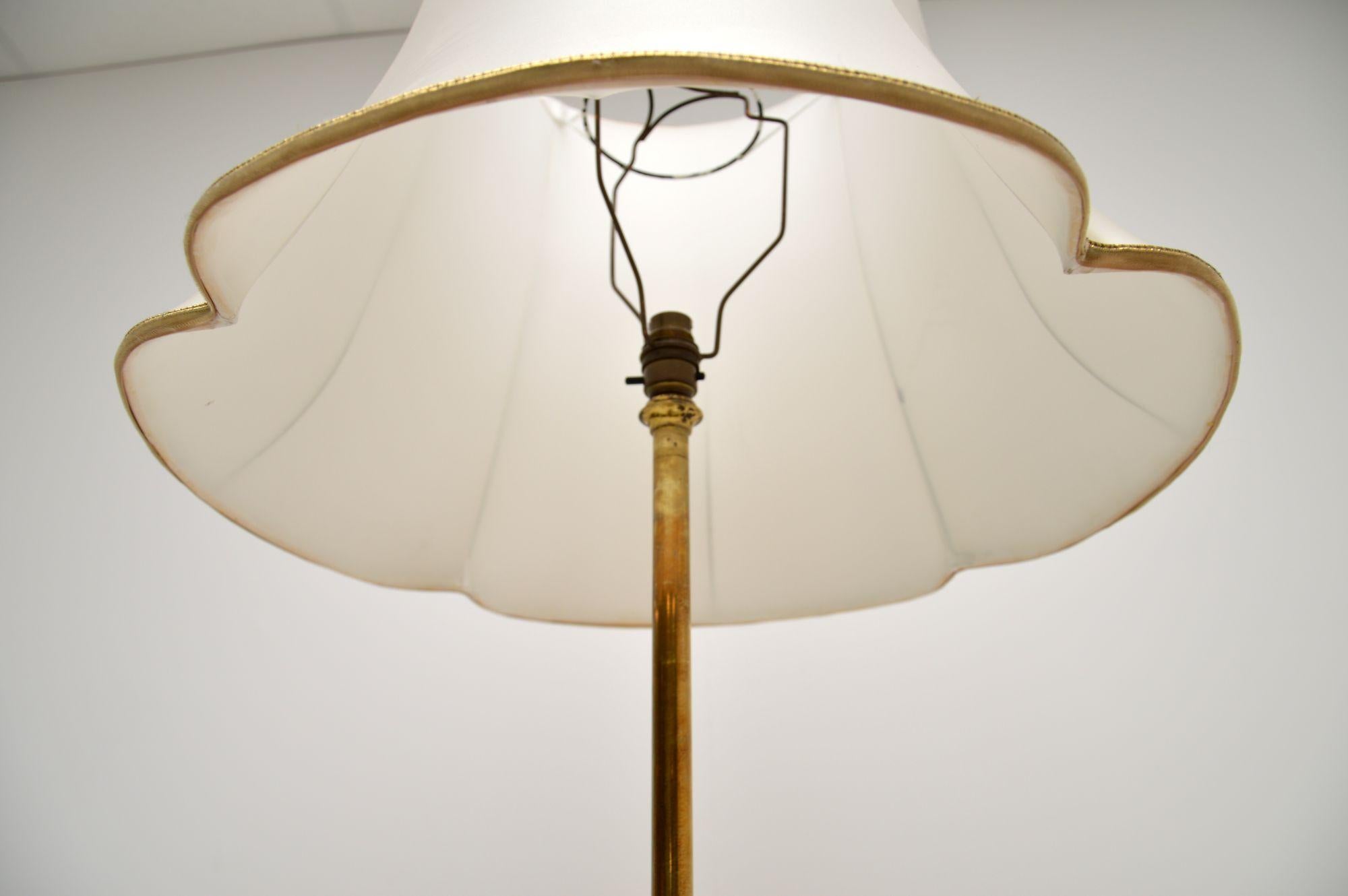 French Antique Solid Brass Rise & Fall Floor Lamp