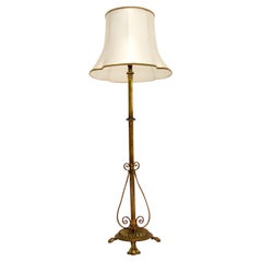 Antique Solid Brass Rise & Fall Floor Lamp