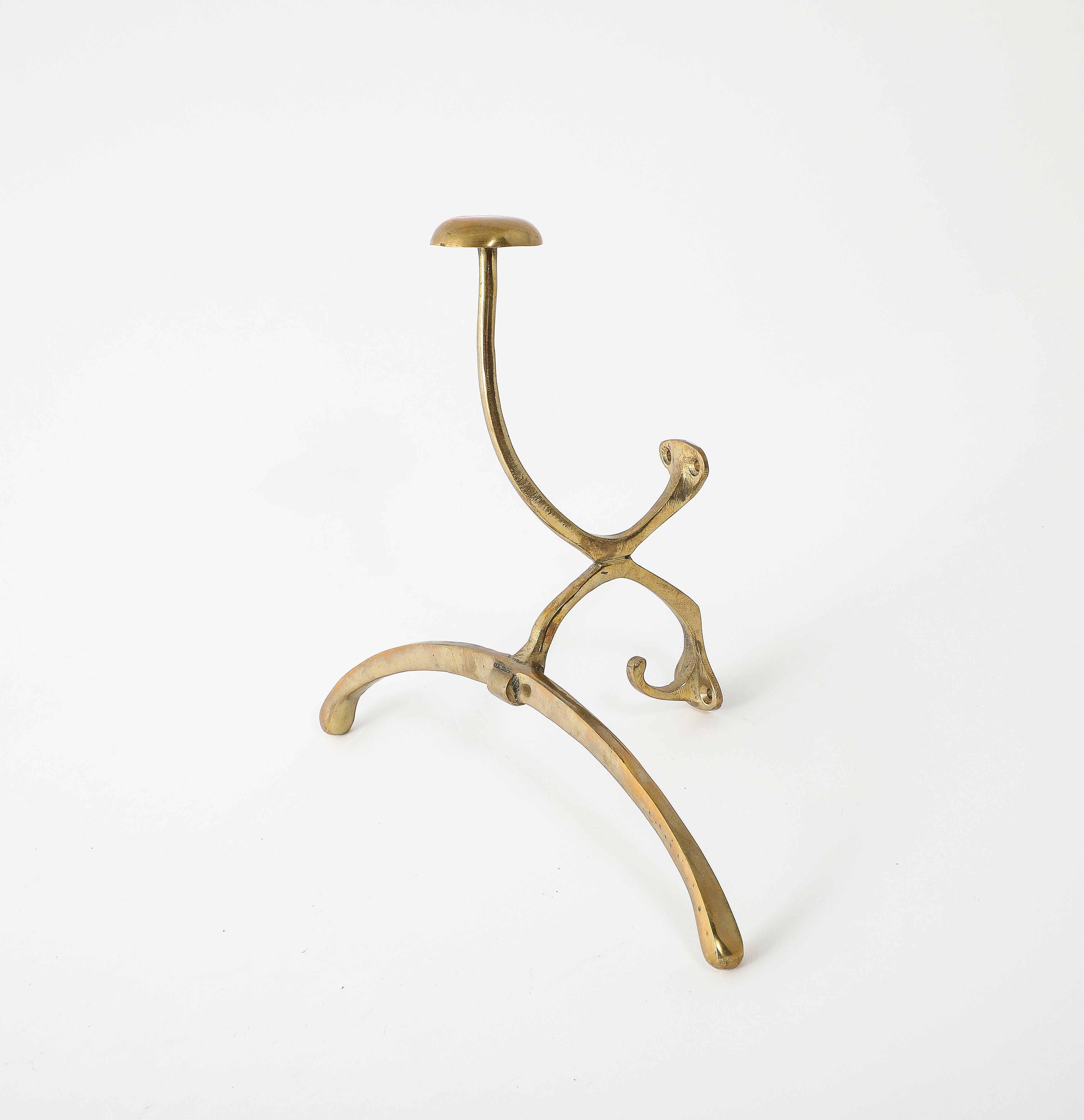 British Antique Solid Brass Valet Hanger, England 1920’s 