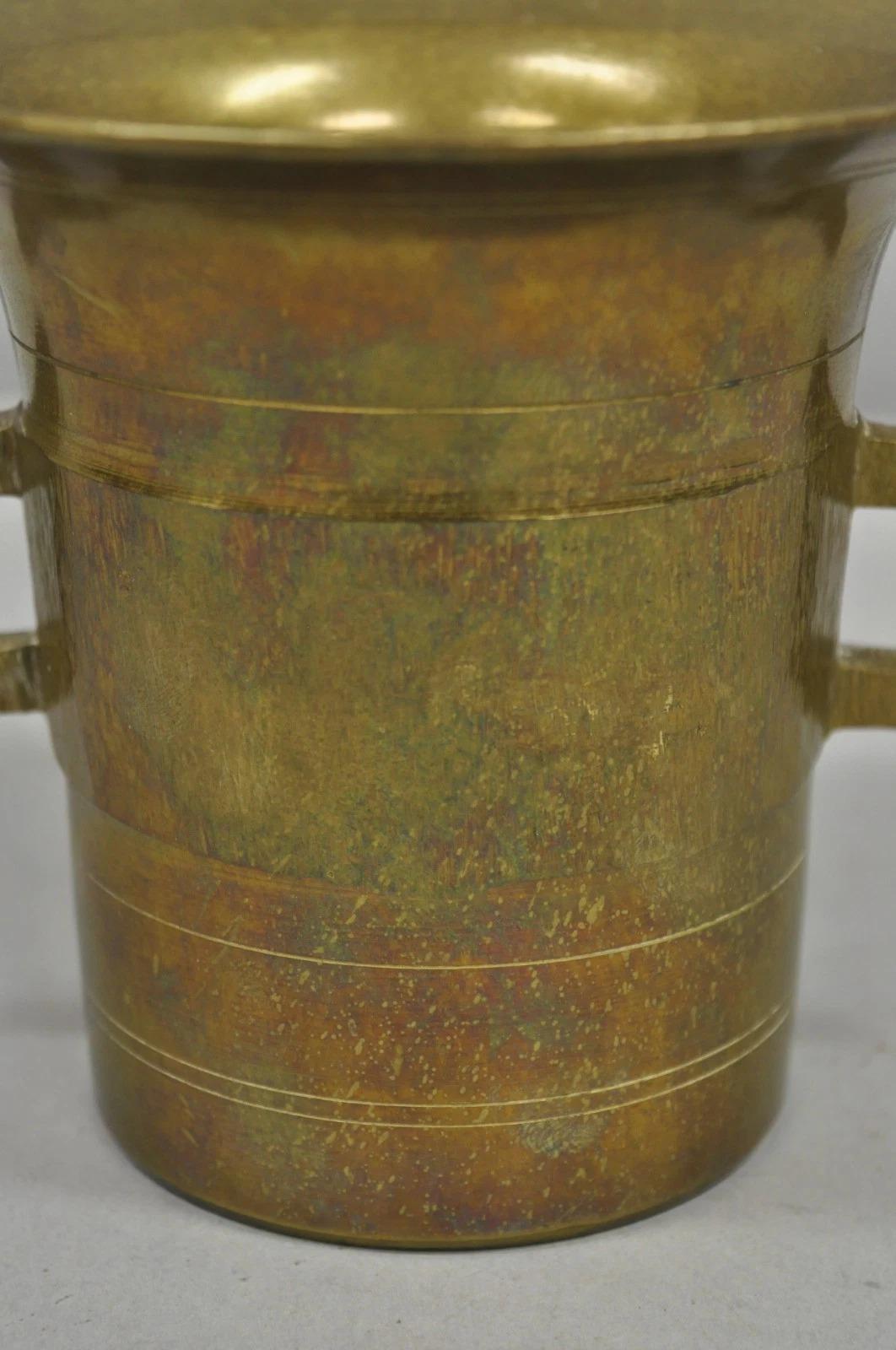 Antike solide Bronze Messing deutschen Apotheker Mörser mit Stößel - 2 Stück (Unbekannt) im Angebot