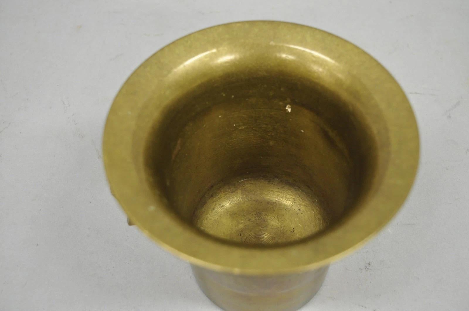 Antike solide Bronze Messing deutschen Apotheker Mörser mit Stößel - 2 Stück im Angebot 1