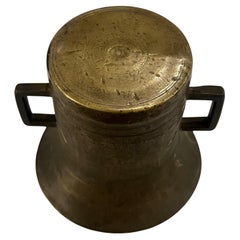 Antique Solid Bronze Mortar with Handles Arts & Crafts