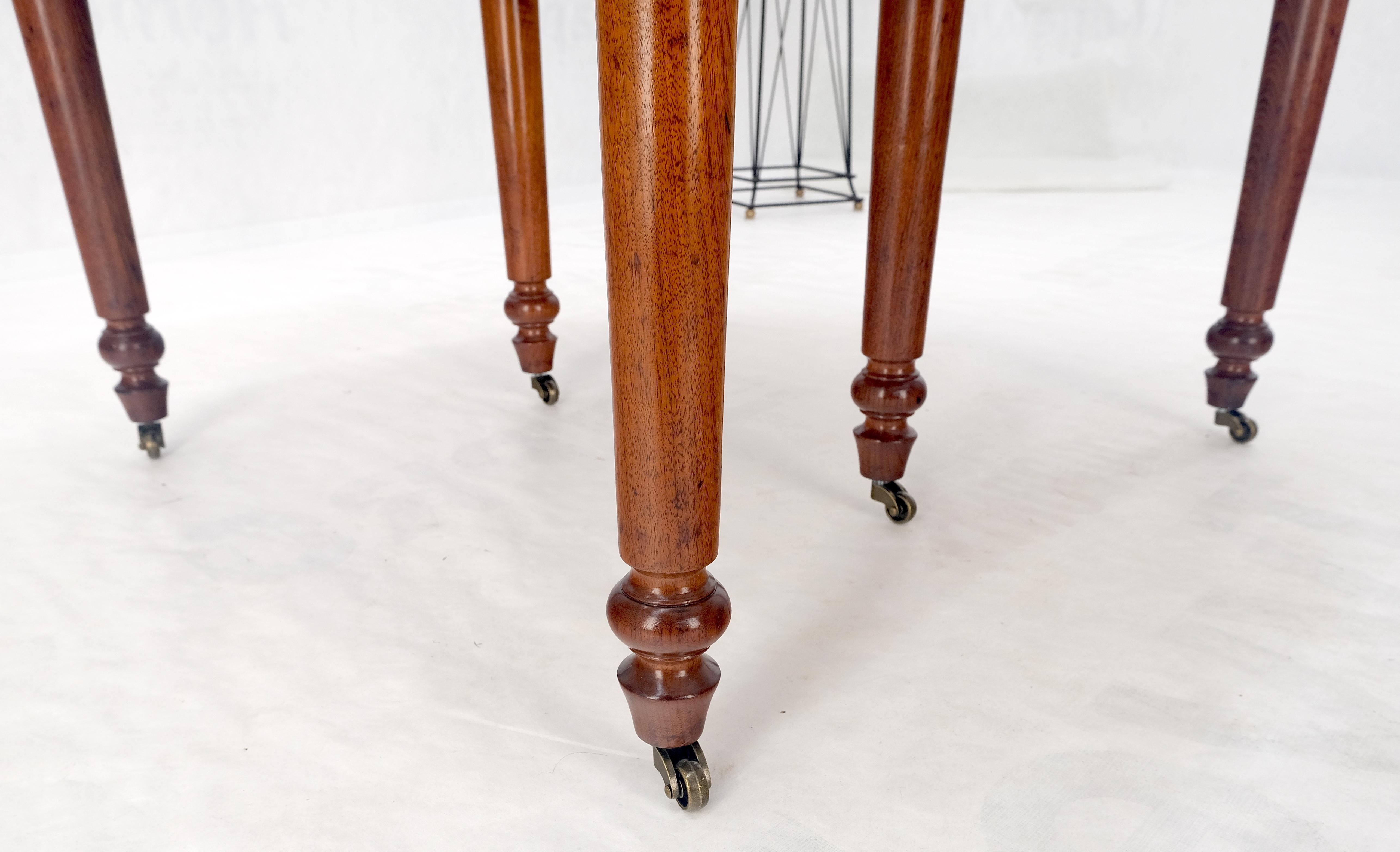 Antique Solid Light Amber Walnut Round Dining Table 4 Extension Boards MINT! In Good Condition For Sale In Rockaway, NJ