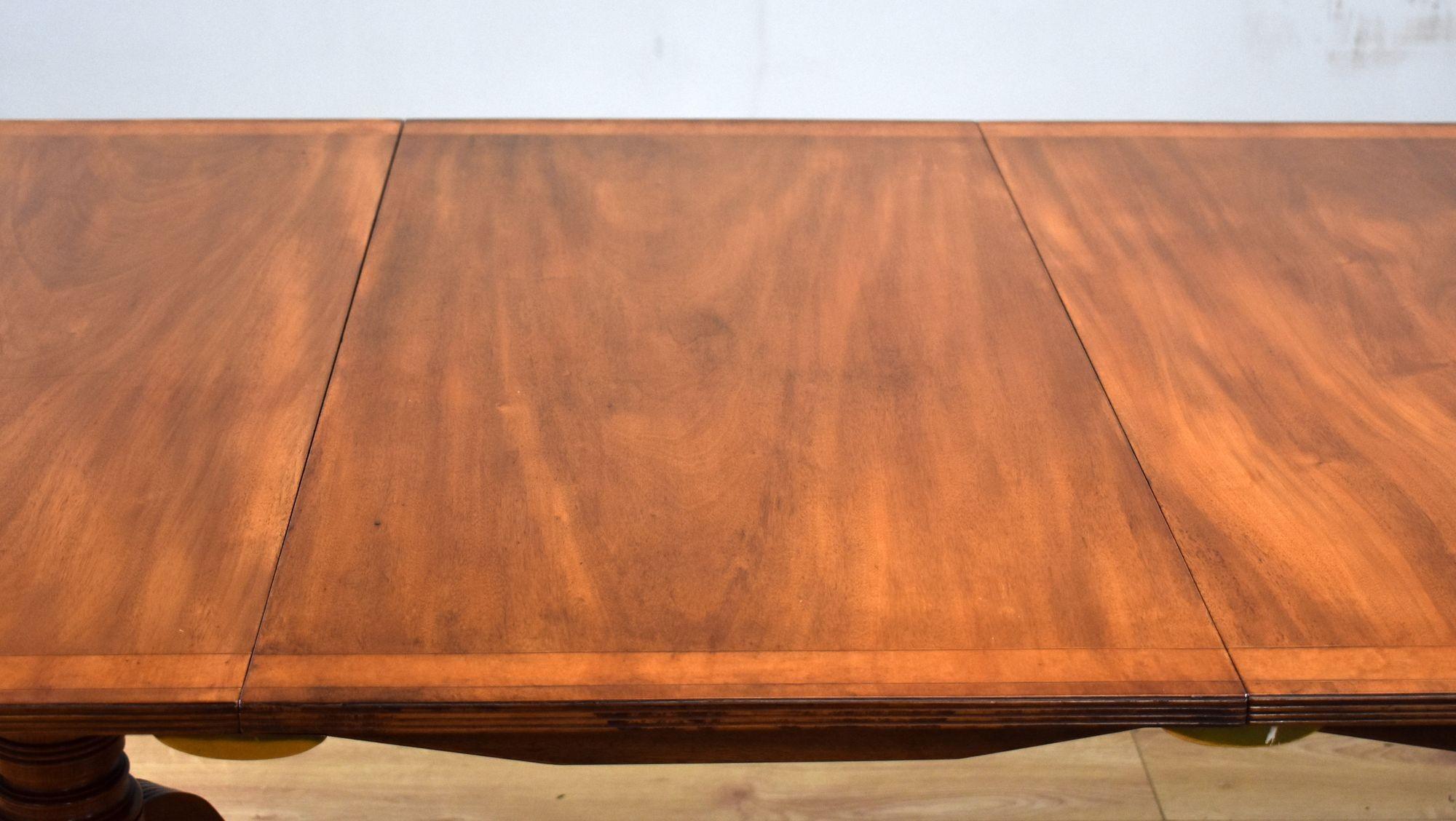 Regency Antique Solid Mahogany Pedestal Dining Table
