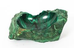 Antique Solid Malachite Trinket Dish, 20th Century