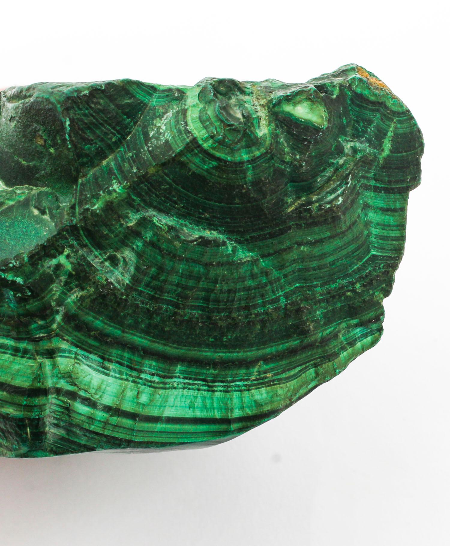 Antique Solid Malachite Trinket Dish, 20th Century 4