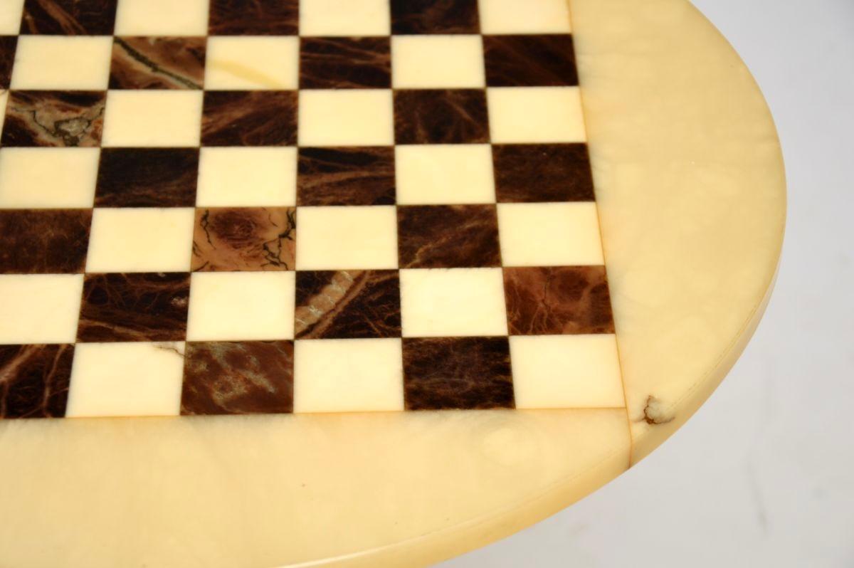 Mid-20th Century Antique Solid Marble Chess Table For Sale