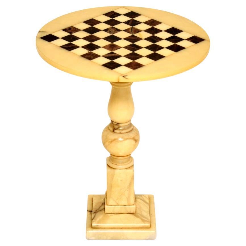 Antique Solid Marble Chess Table For Sale