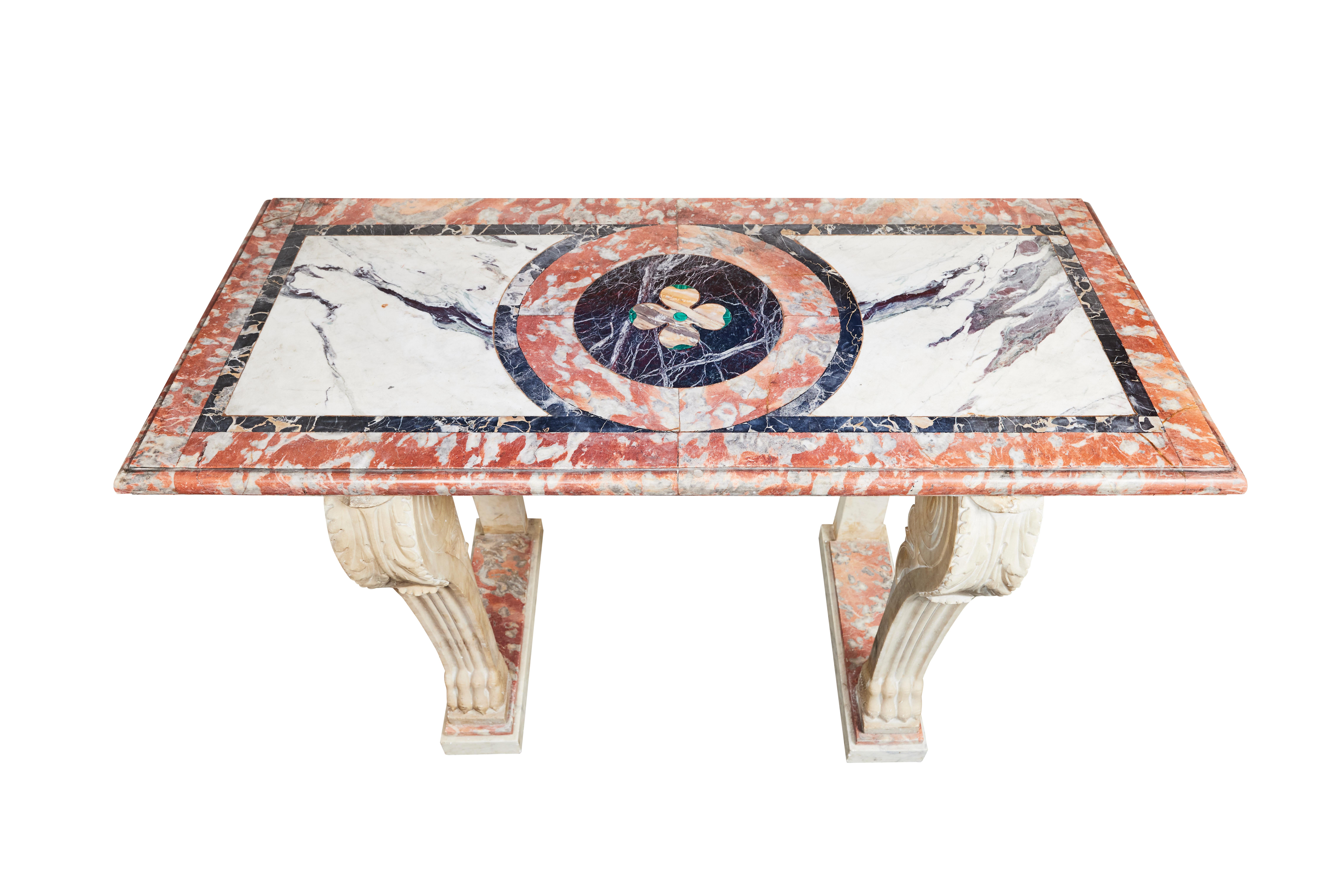 French Antique, Solid Marble Console Table For Sale