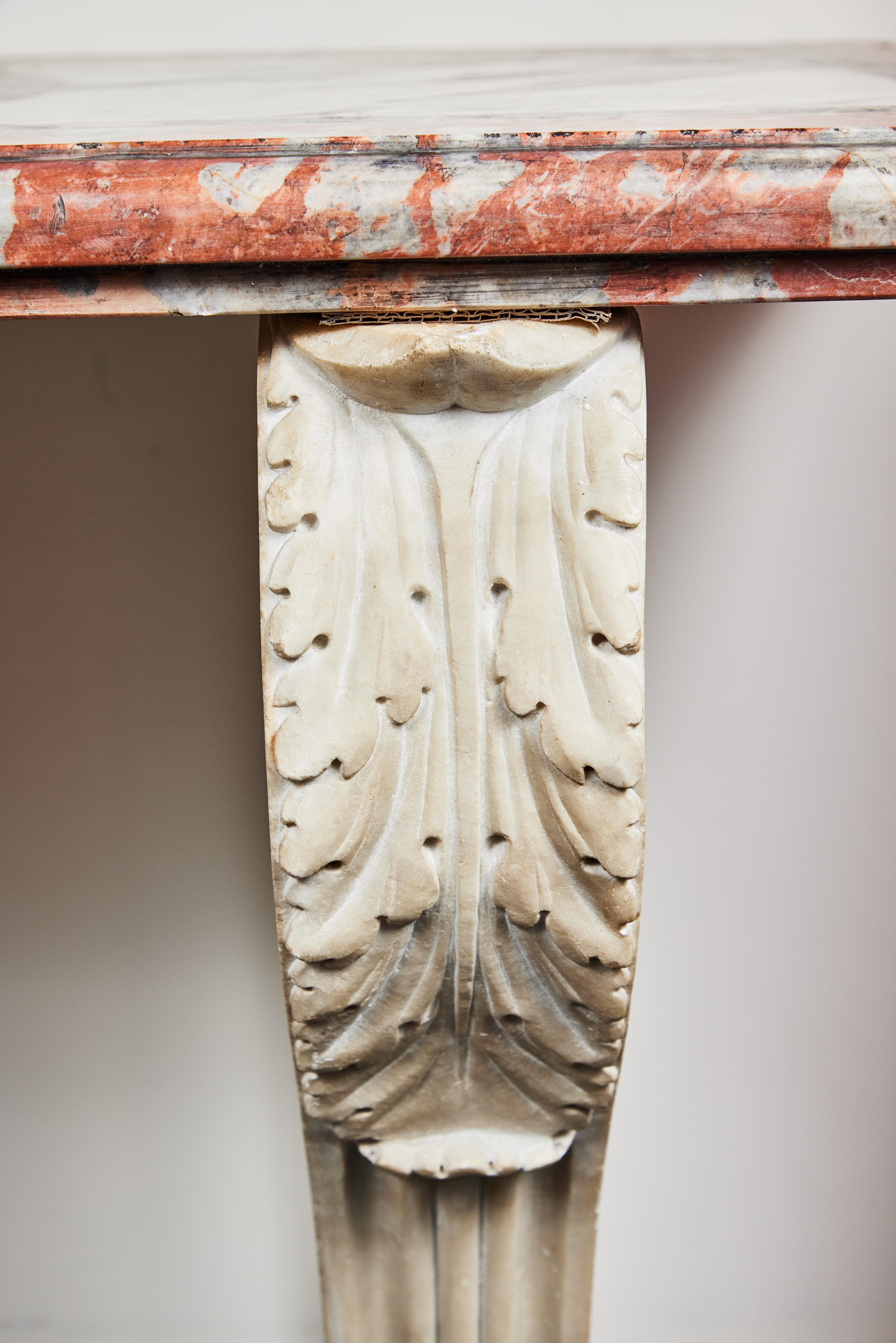 Antique, Solid Marble Console Table For Sale 3