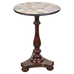 Antique, Solid Marble Pedestal Table