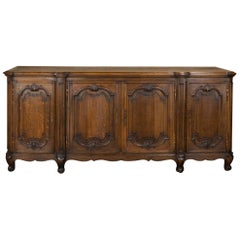 Antique Solid Oak Country French Buffet