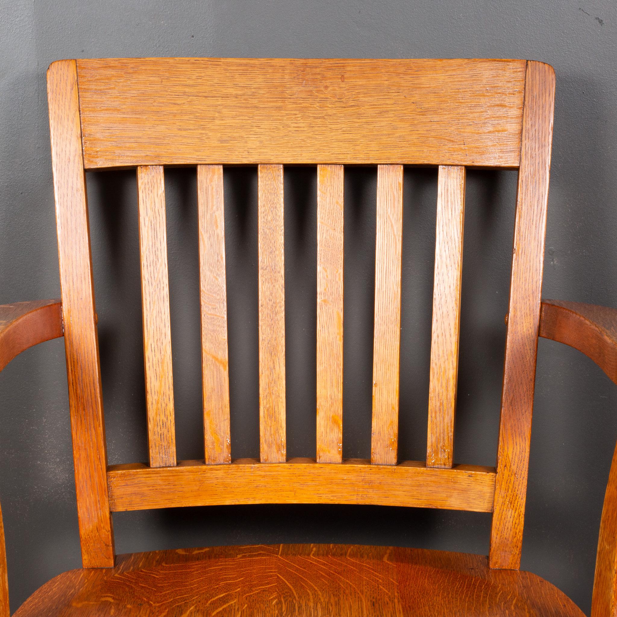 Silla de biblioteca antigua de roble macizo c.1930-1950 siglo XX en venta