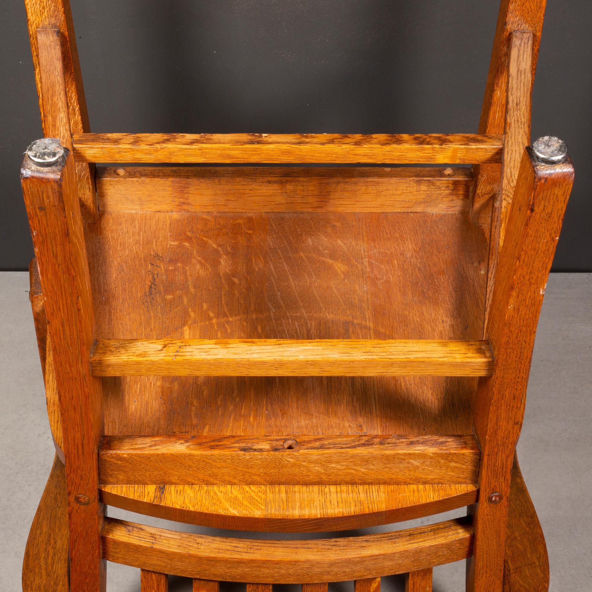 Silla de biblioteca antigua de roble macizo c.1930-1950 en venta 1