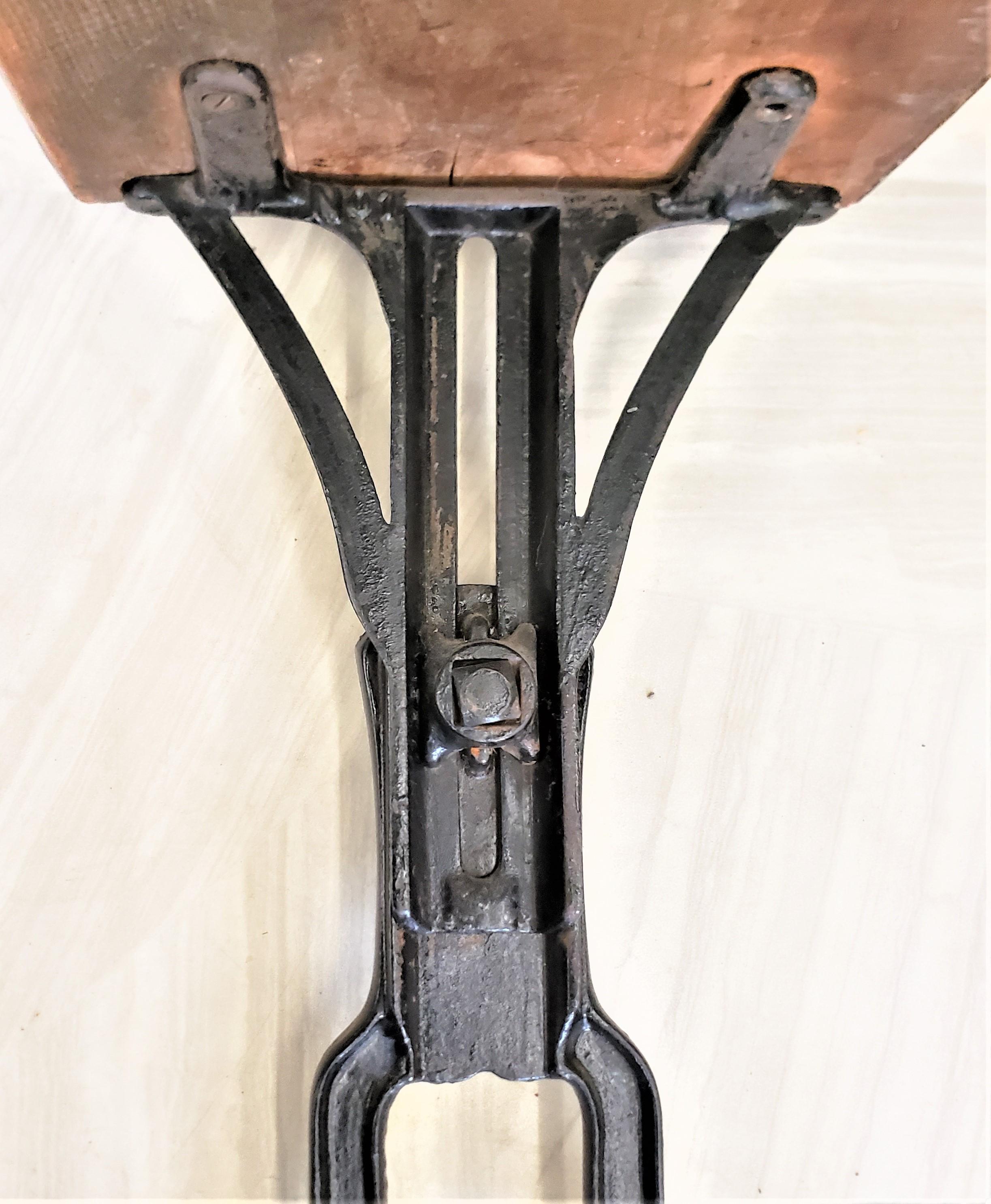 Antique Solid Oak School Desk & Chair Set with Cast Iron Adjustable Bases 4