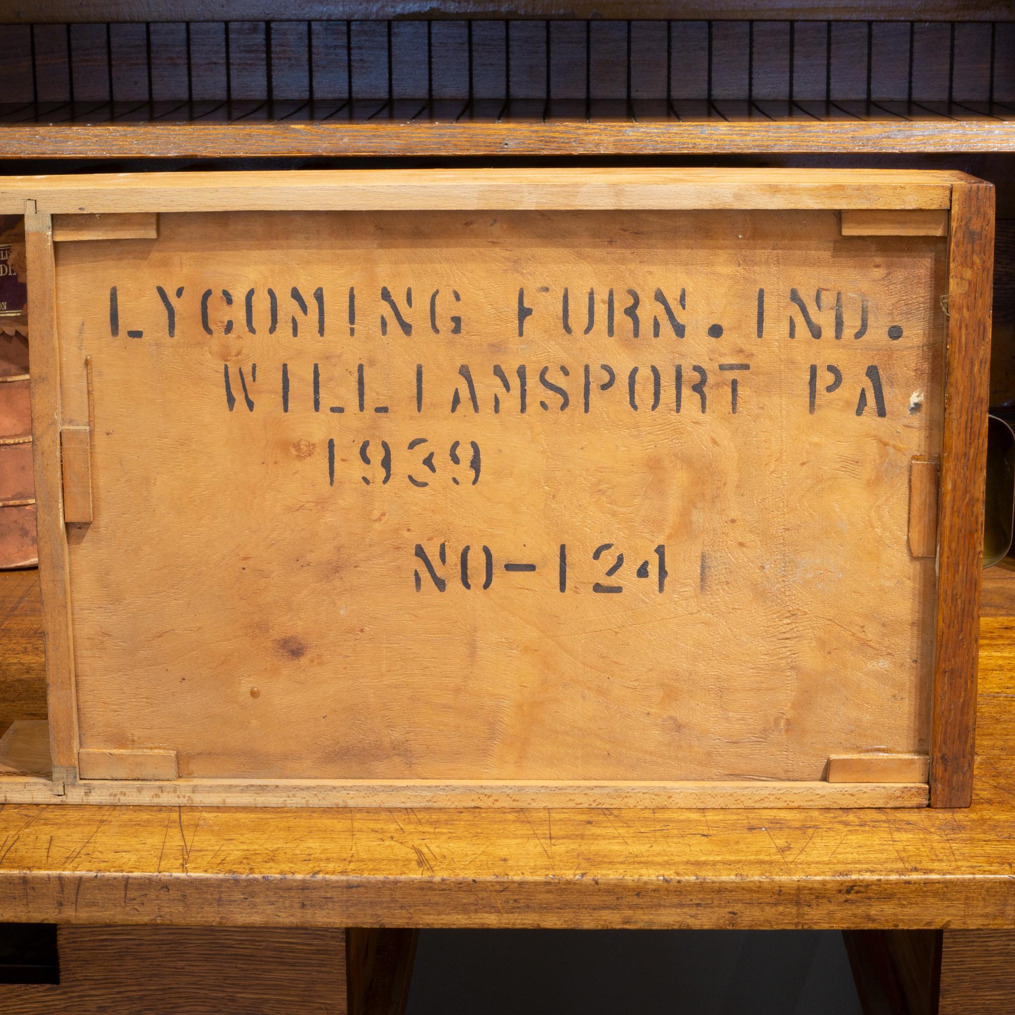 Antique Solid Oak Sloted Postal Sorting Desk, circa 1939 In Good Condition In San Francisco, CA