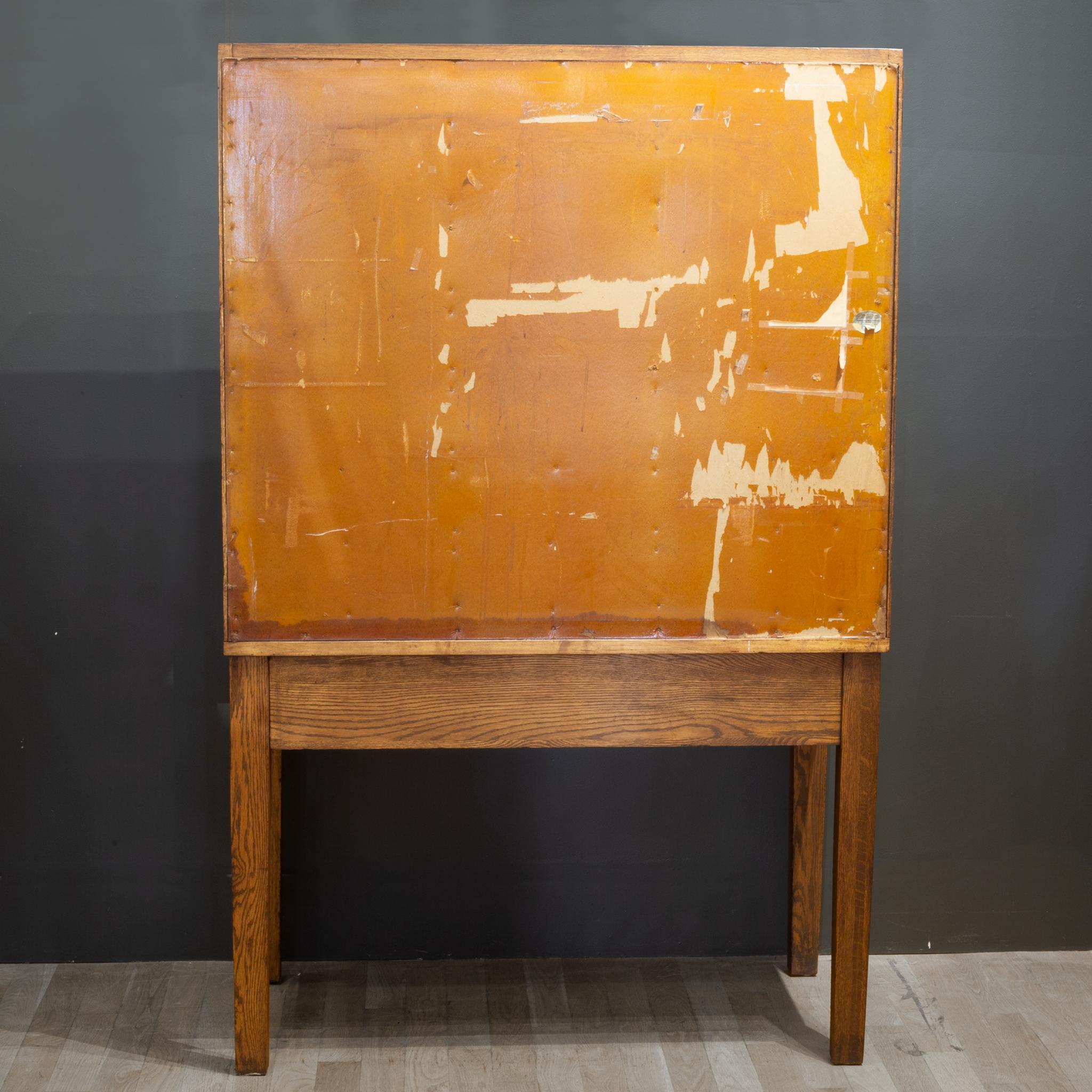 Antique Solid Oak Slotted Postal Sorting Desk, circa 1939 1