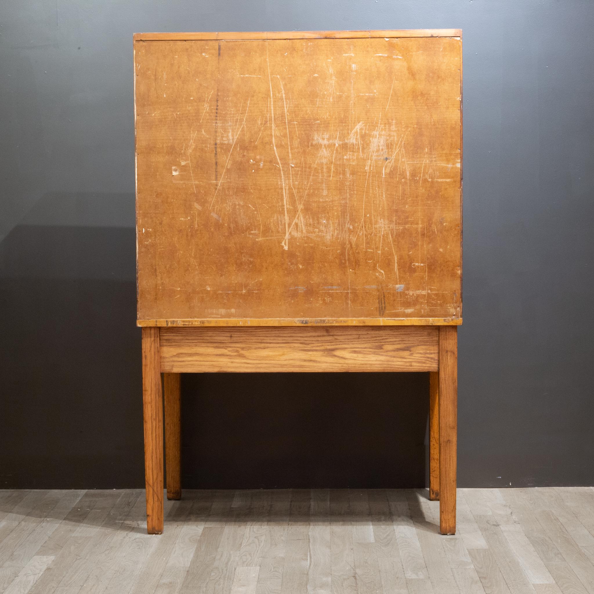 Antique Solid Oak Slotted Postal Sorting Desk, circa 1939 For Sale at