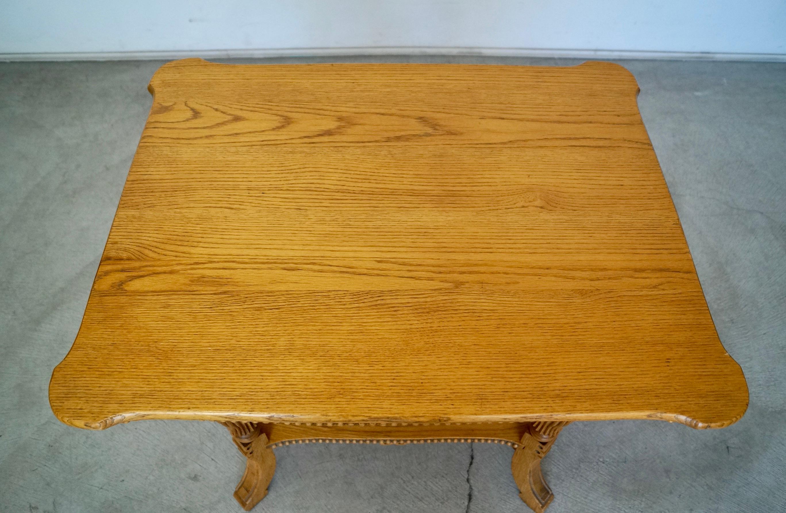 Antique Solid Oak Victorian Side Table For Sale 7