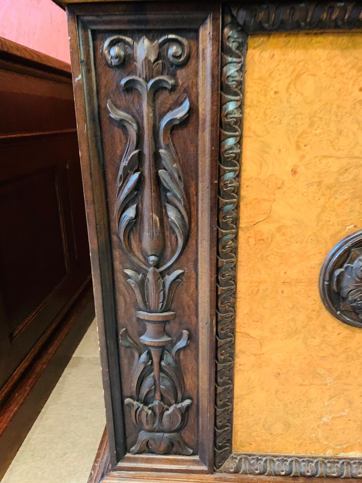 Art Deco Antique Solid Oak Wood Desk with Lion Paws antique Around 1900