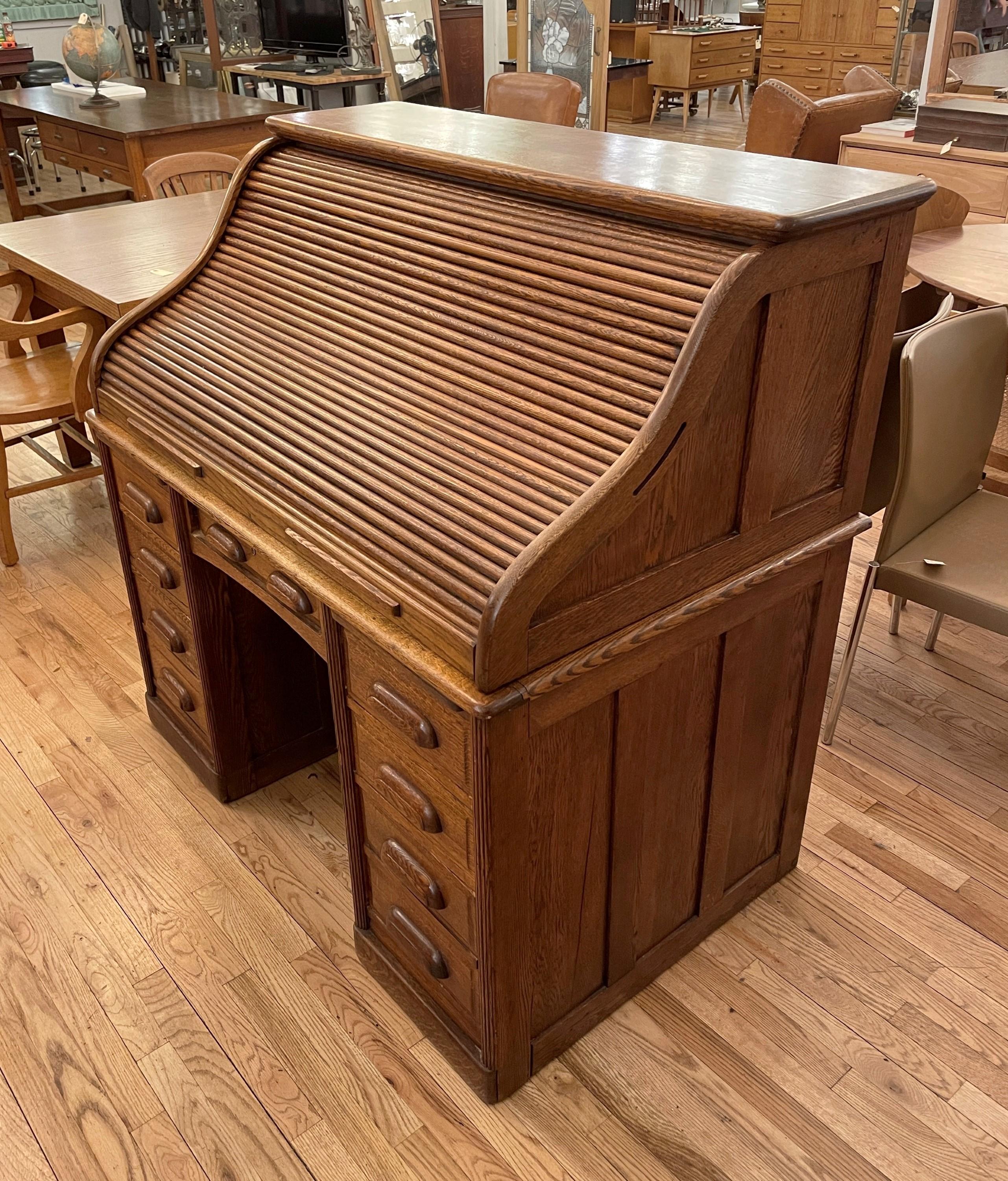 oak roll top desk