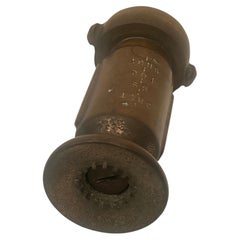 Antique Solid Patinated Brass Fire Hose Nozzle Collectible Fire Fighter