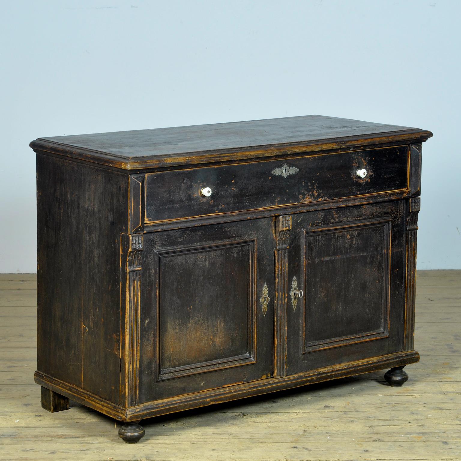 Rustic Antique Solid Pine Dresser, 1920s