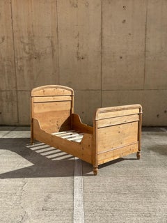 Antique Solid Pine English Box Bed