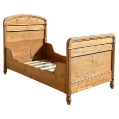 Antique Solid Pine English Box Bed