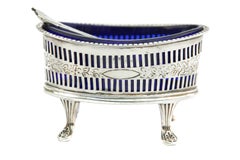 Antique Solid Silver Boat Shaped Table Salts