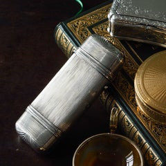 Antique Solid Silver Cigar/Cheroot Case with Reeded Design - Dutch 19th c.