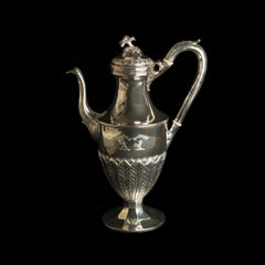 Antique Solid Silver Coffee Pot, London 1827 by Thomas Law