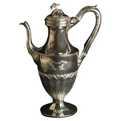 Antique Solid Silver Coffee Pot, London 1827 by Thomas Law
