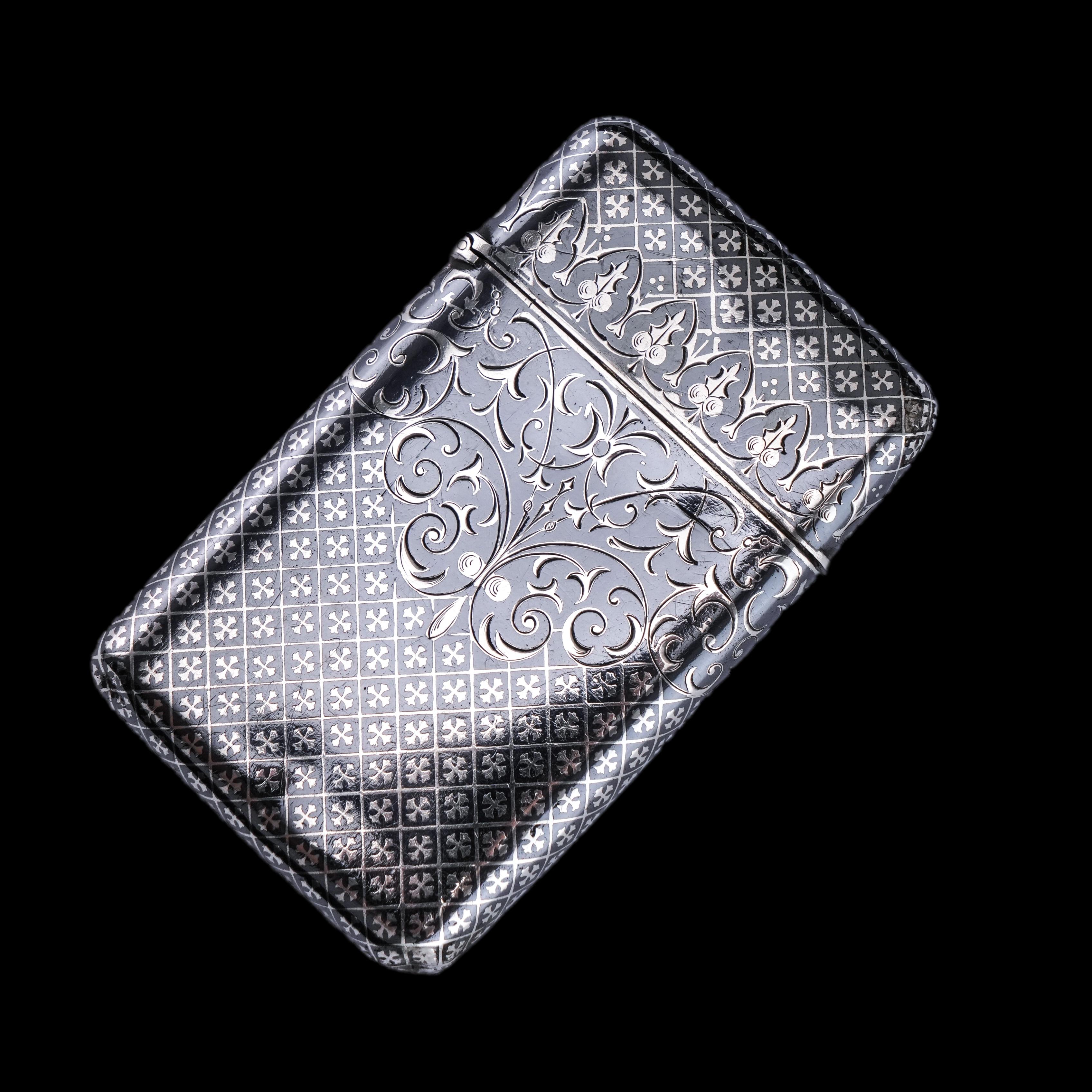 Antikes massives französisches Niello-Zigarettenetui aus Silber - 19. im Angebot 10