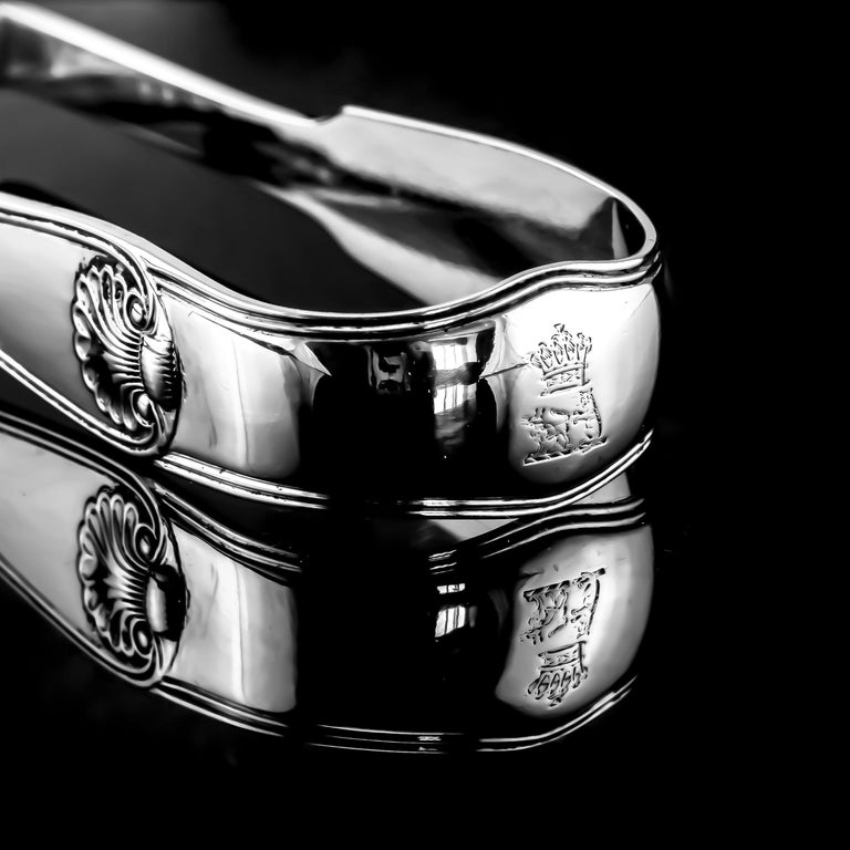 Antique Solid Silver Asparagus Tongs, LevesonGower/Sutherland