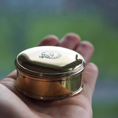 Antique Solid Silver Gilt Circular Tobacco Snuff Box - 18th Century