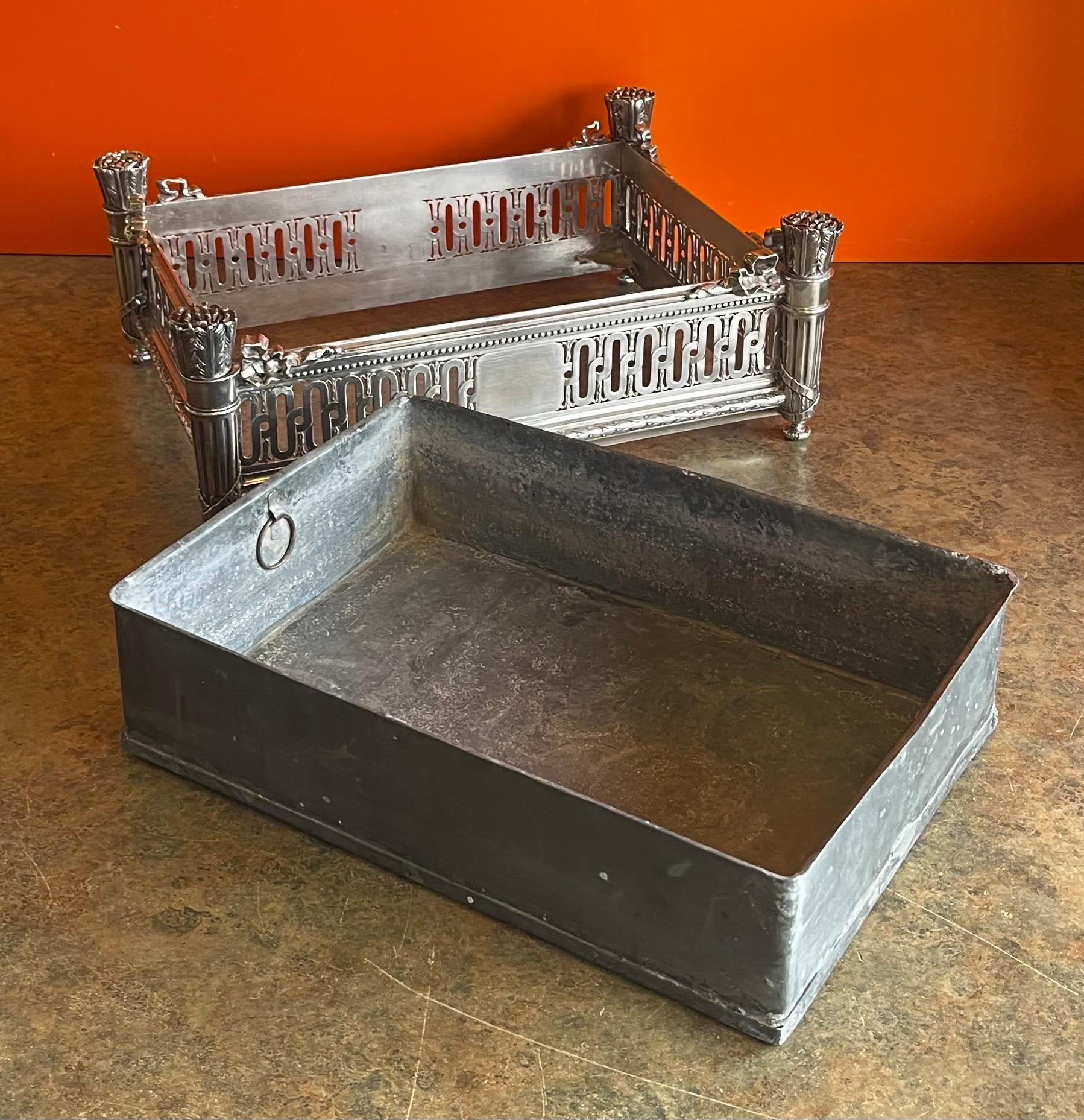 Antique Solid Silver Jardinere / Planter Box with Insert by Andre Aucoc 4