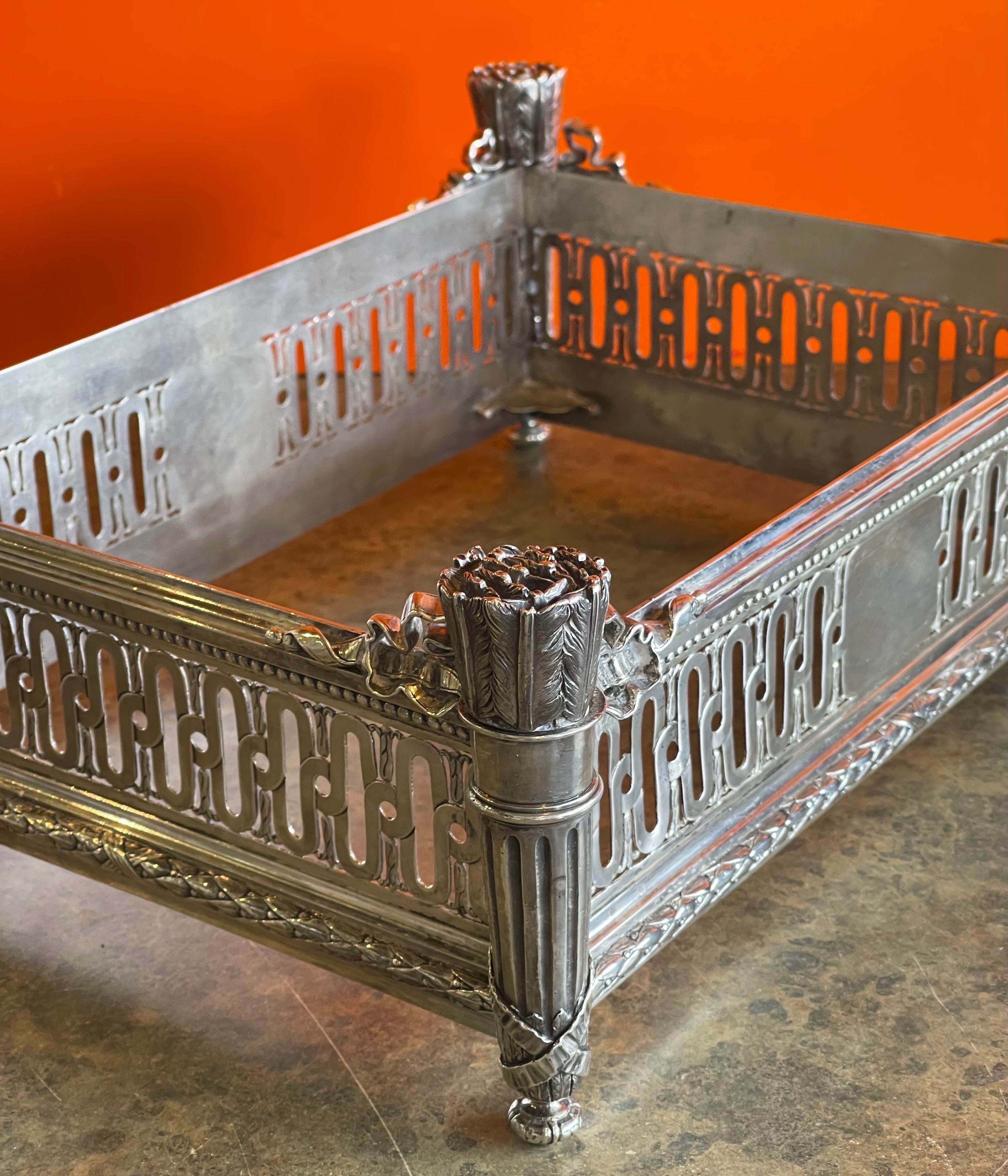 19th Century Antique Solid Silver Jardinere / Planter Box with Insert by Andre Aucoc