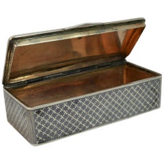 Antique Solid Silver and Niello Enamel Russian ? Snuff Box