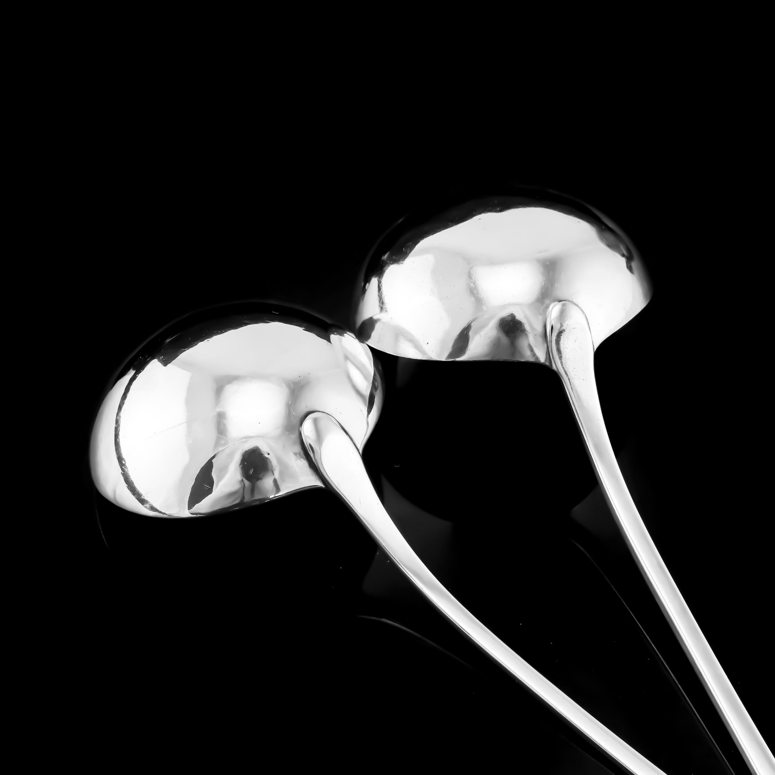 Antique Solid Silver Pair of Georgian Large Ladles, Sutherland Crest 1784/5 7
