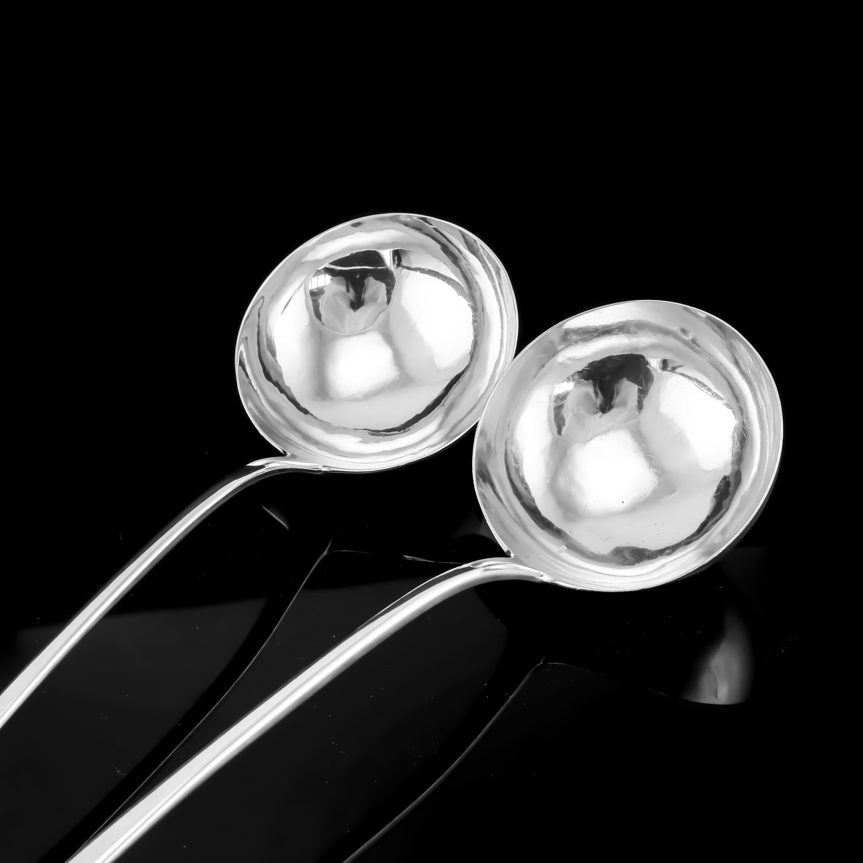 Antique Solid Silver Pair of Georgian Large Ladles, Sutherland Crest 1784/5 1