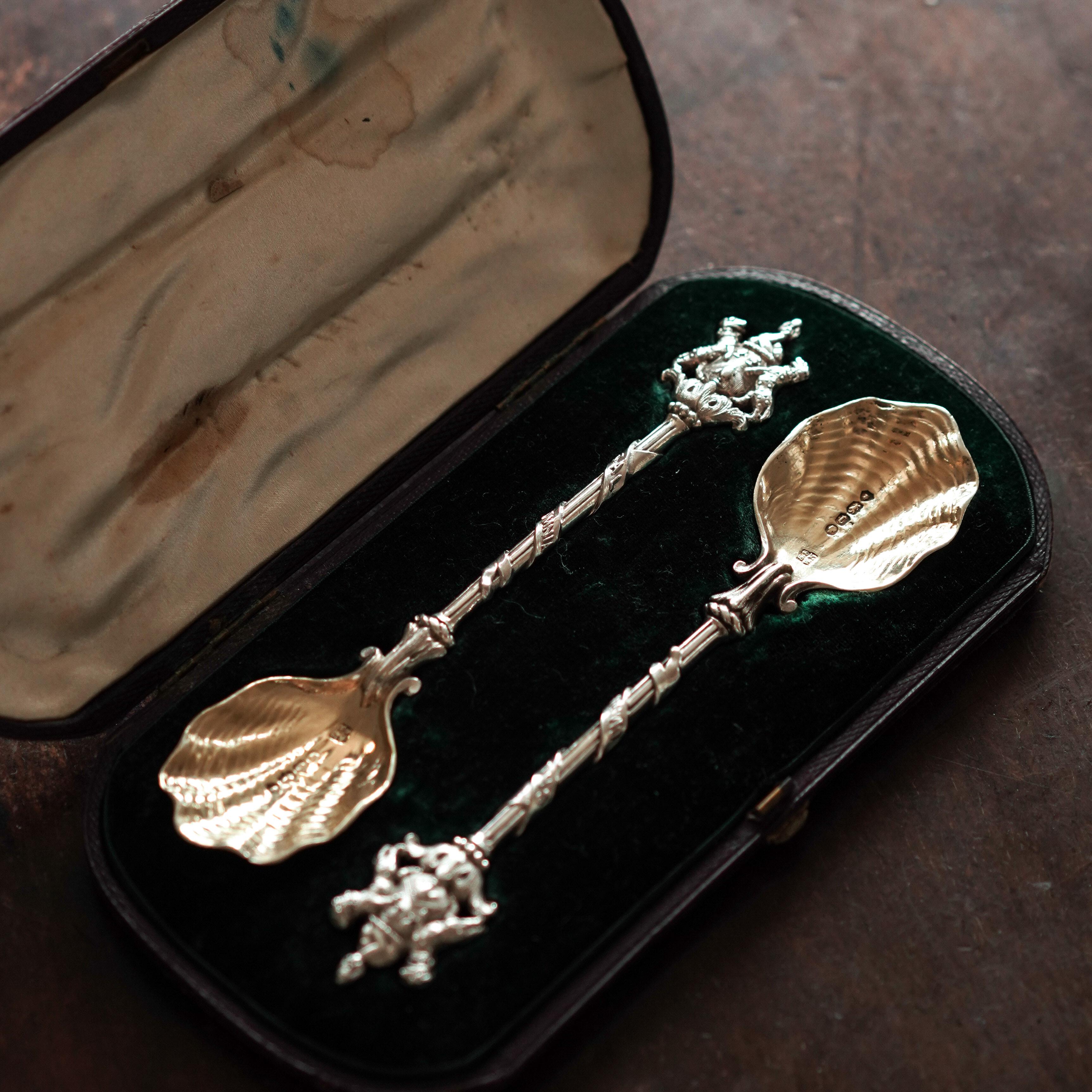 Paire de cuillères anciennes en argent massif, Salters Company - Smith, Nicholson &Co 1858 en vente 10