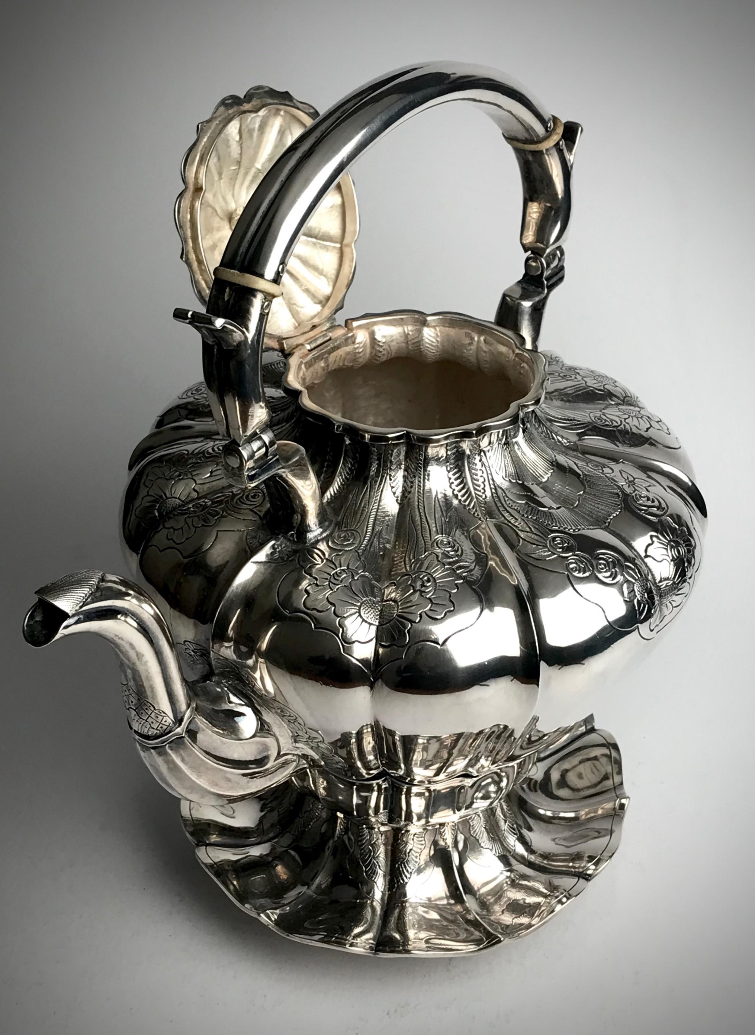Georgian Antique Solid Silver Sterling Samovar Tea Kettle London 1823 Philip Rundell