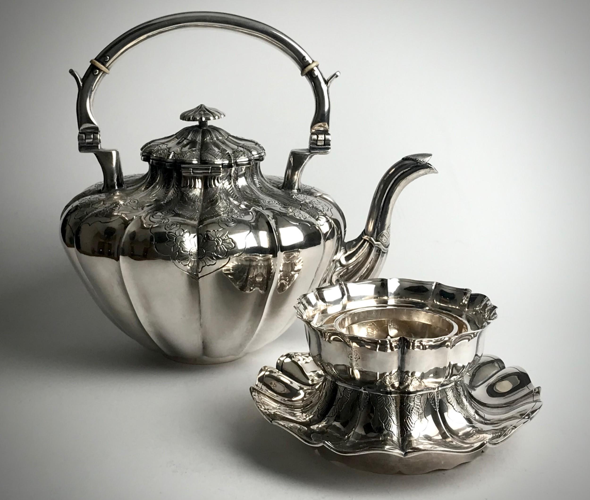English Antique Solid Silver Sterling Samovar Tea Kettle London 1823 Philip Rundell
