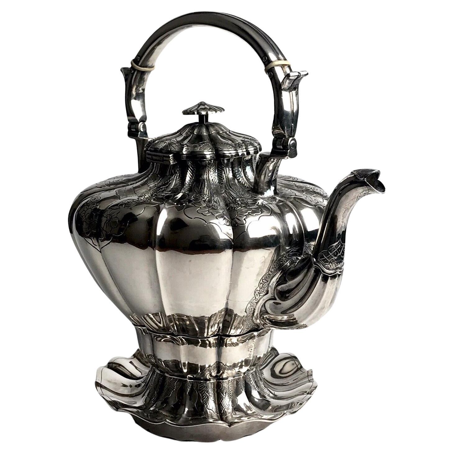 Antique Solid Silver Sterling Samovar Tea Kettle London 1823 Philip Rundell