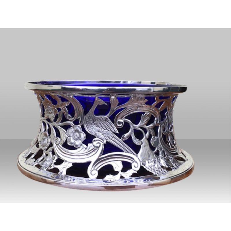 Rococo Antique Solid Sterling Silver Dish Ring /Potato Ring For Sale