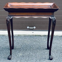 Antike massivem Nussbaum Pfote Fuß feste Tablett Tisch