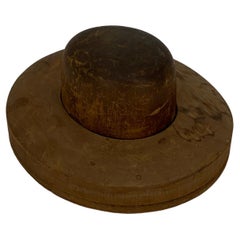 Antique Solid Wood 2 Parts Hat From