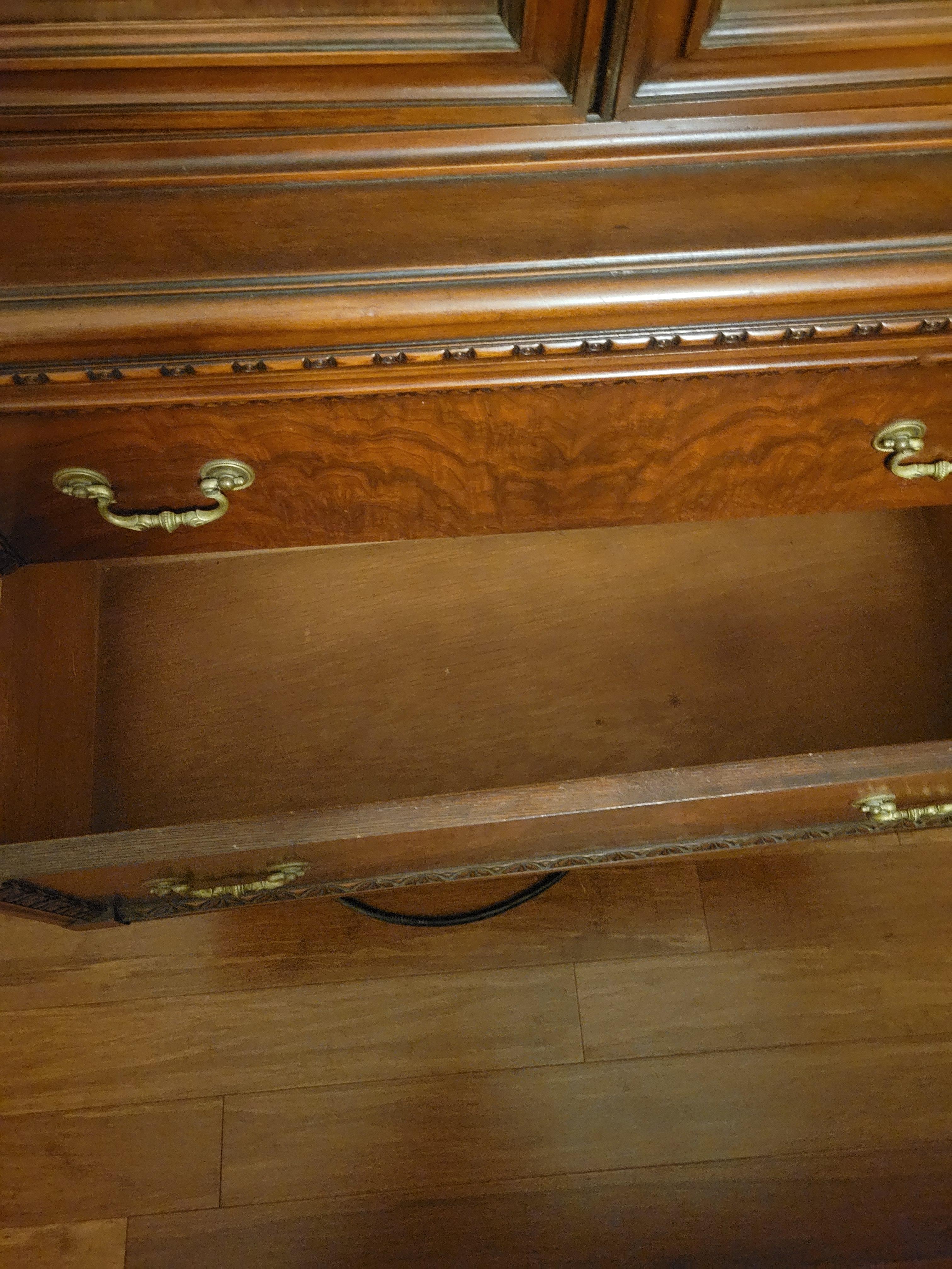 Antique Cherry Hutch with (2) Drawers 6